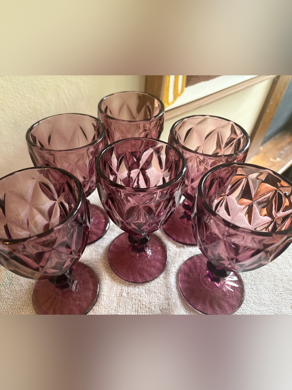 Vintage-Style Amethyst Purple Glass Goblets